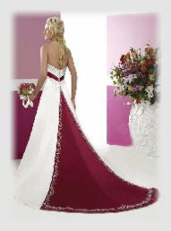maroon bridal dress